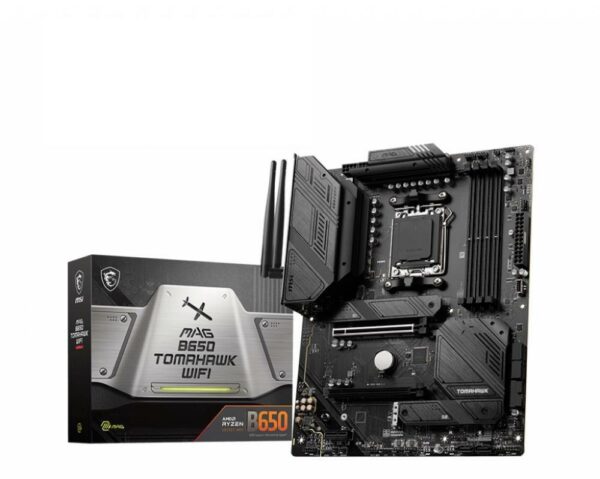 Mainboard|MSI|AMD B650|SAM5|ATX|Memory DDR5|Memory slots 4|1xPCI-Express 1x|2xPCI-Express 16x|3xM.2|1xHDMI|1xDisplayPort|2xUSB 2.0|7xUSB 3.2|1xUSB-C|1xOptical S/PDIF|1xRJ45|5xAudio port|MAGB650TOMAHAWKWIFI