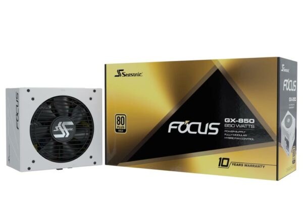 Power Supply|SEASONIC|FOCUS GX White ATX 3 (2024)|850 Watts|Efficiency 80 PLUS GOLD|MTBF 100000 hours|FOCUS-GX-850-V4-WHITE