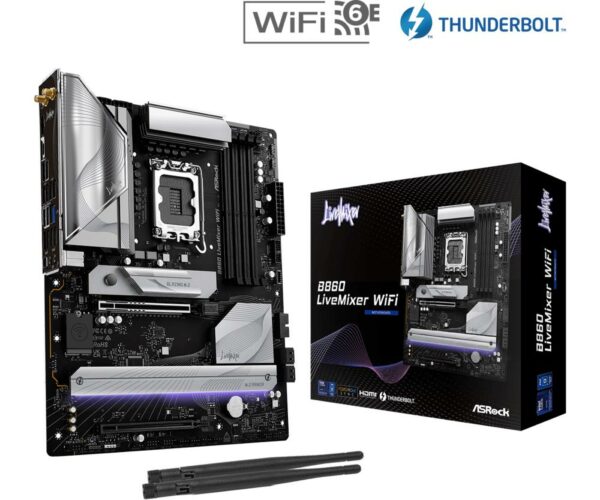 ASROCK B860LIVEMIXERWIFI pagrindinė plokštė, Intel B860, LGA1851, ATX, DDR5