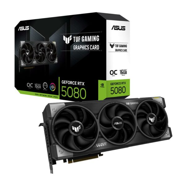 Graphics Card|ASUS|NVIDIA GeForce RTX 5080|16 GB|GDDR7|256 bit|PCIE 5.0 16x|Triple slot Fansink|2xHDMI|3xDisplayPort|TUF-RTX5080-O16G-GAMING