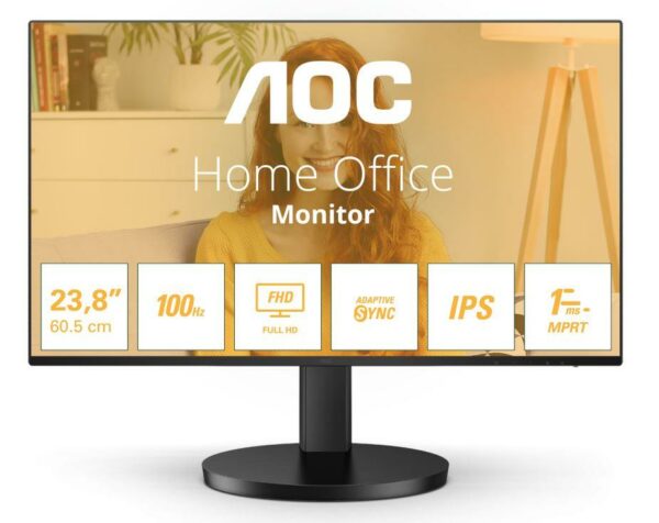 Monitorius Aoc 24B3HA2 24" Panel IPS 1920x1080 16:9 100 Hz Matte 4 ms Speakers Colour Black 24B3HA2