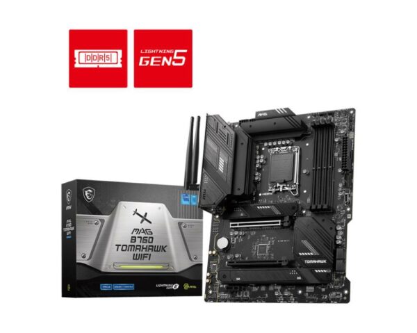 MSI MAG B760TOMAHAWKWIFI pagrindinė plokštė, Intel B760, LGA1700, ATX, DDR5