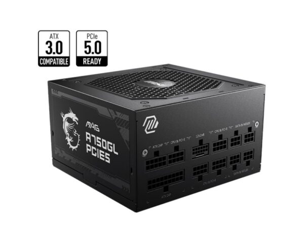MSI MAG A750GL PCIE5 750W maitinimo blokas (80 PLUS GOLD, aktyvus PFC)