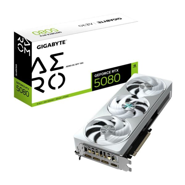 Graphics Card|GIGABYTE|NVIDIA GeForce RTX 5080|16 GB|GDDR7|256 bit|PCIE 5.0 16x|GPU 2617 MHz|Dual Slot Fansink|1xHDMI|3xDisplayPort|GV-N5080AEROOC-16GD1.0