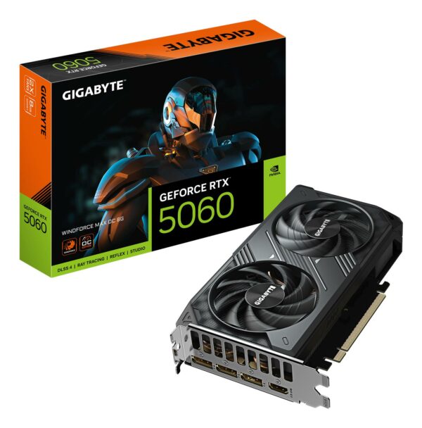 Graphics Card|GIGABYTE|NVIDIA|GeForce RTX 5060|2512 MHz|8 GB|GDDR7|128 bit|PCI Express 5.0|Active|GV-N5060WF2MAXOC-8GD