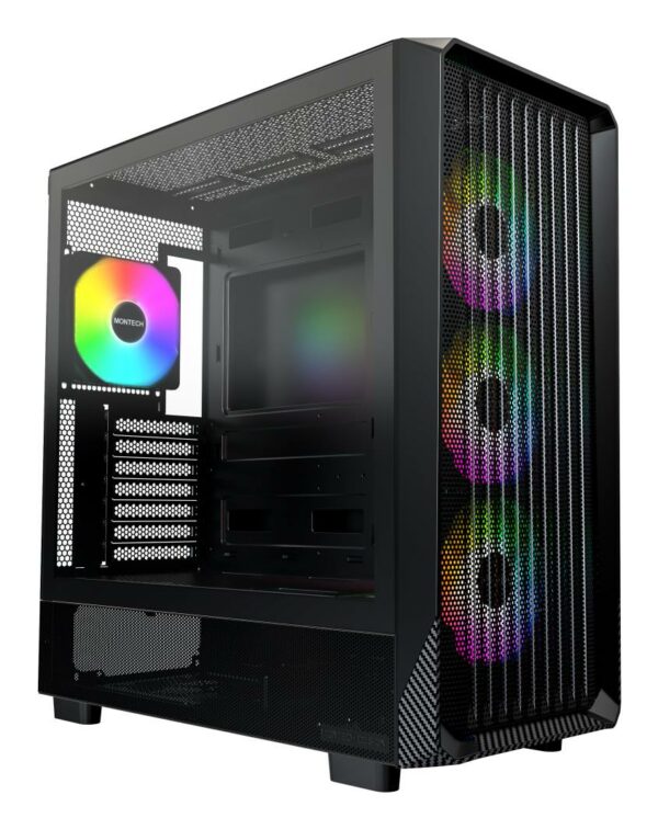 Case|MONTECH|X5|MidiTower|Case product features Transparent panel|Not included|Colour Black|X5(B)