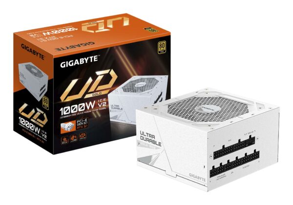 Power Supply|GIGABYTE|UD1000GM PG5 ICE|ATX 3.1|1000 Watts|Efficiency 80 PLUS GOLD|PFC Active|MTBF 100000 hours|GP-UD1000GMPG5ICE